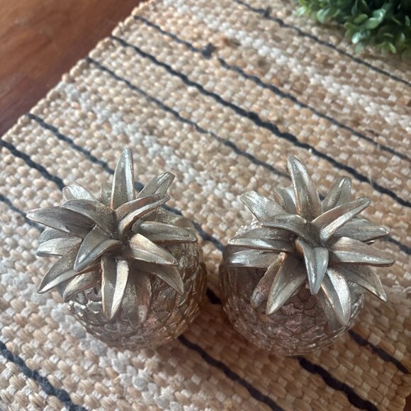 Gold Decorative Pineapple Bookend Table Decor (2) - Picture 5 of 7